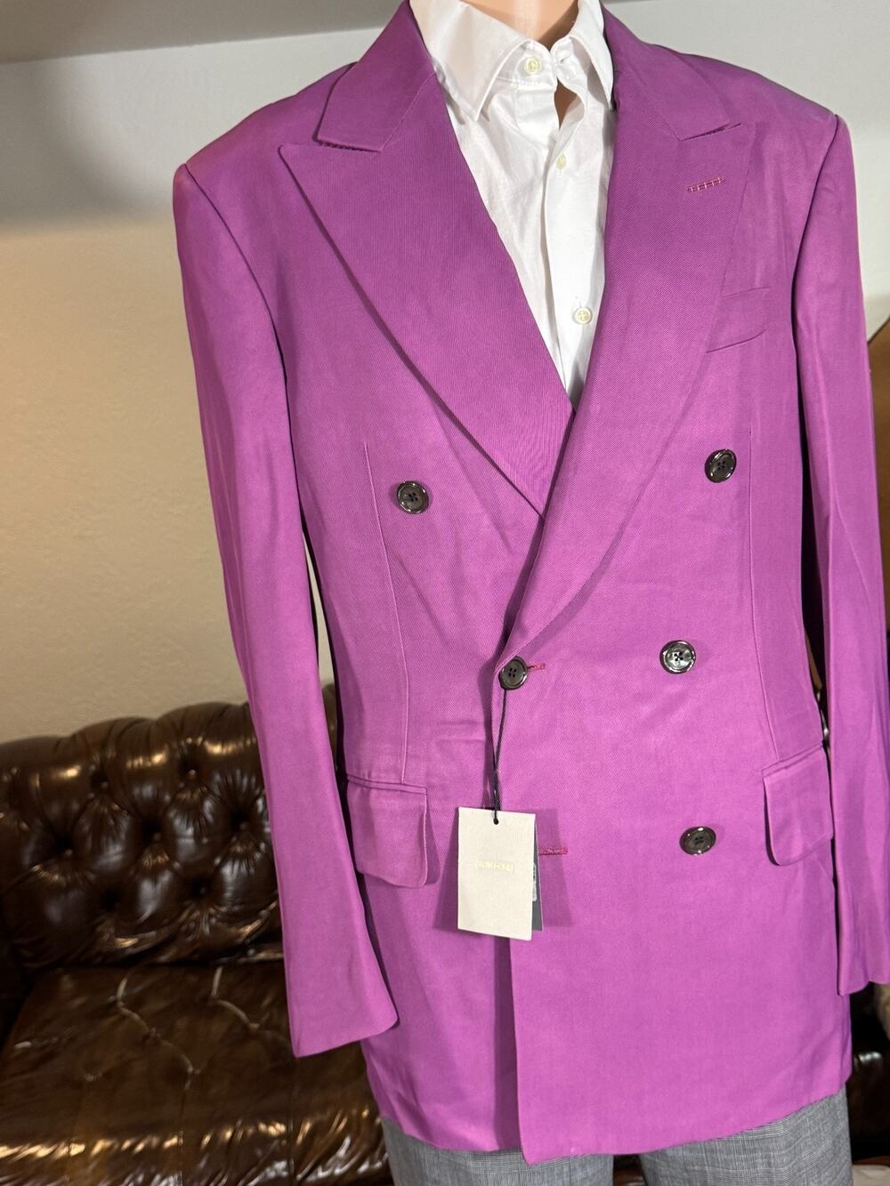 Tom Ford Magenta Purple Double Breasted Blazer Sportcoat 46IT 38R New W Tags